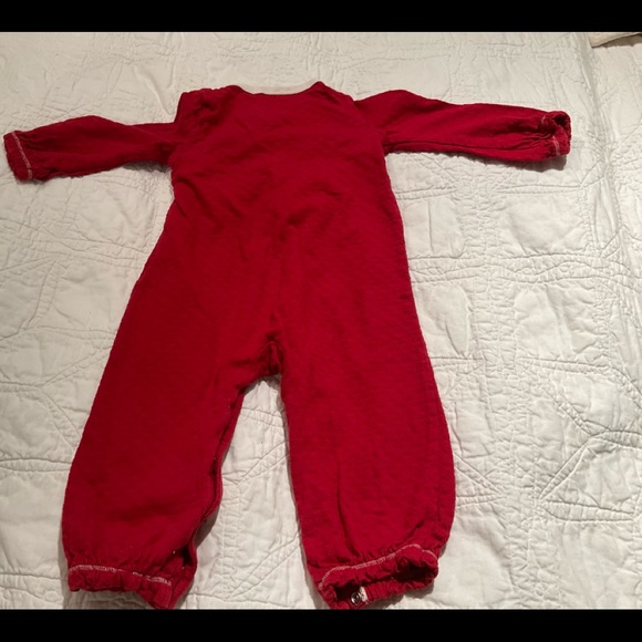Darling Burt’s Bees Red & White Onesie - Picture 2 of 5